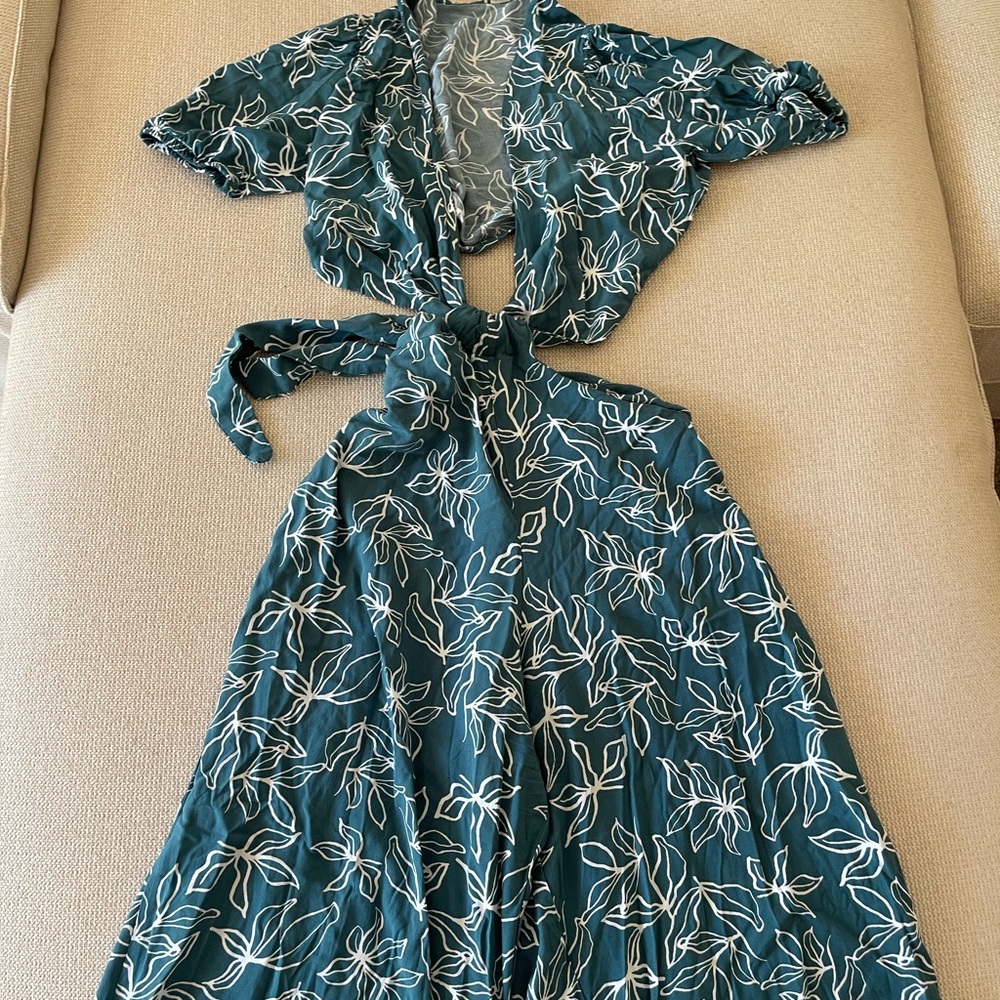 Floral Teal Jumpsuit